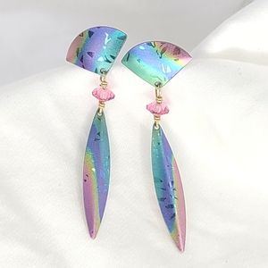 Artisan Holly Yashi Rainbow Metal Earrings
